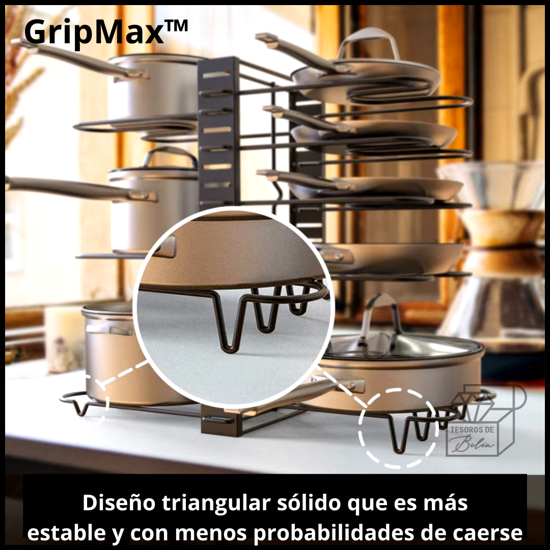 😋GripMax™Estante Organizador Para Ollas Y Sartenes🌟